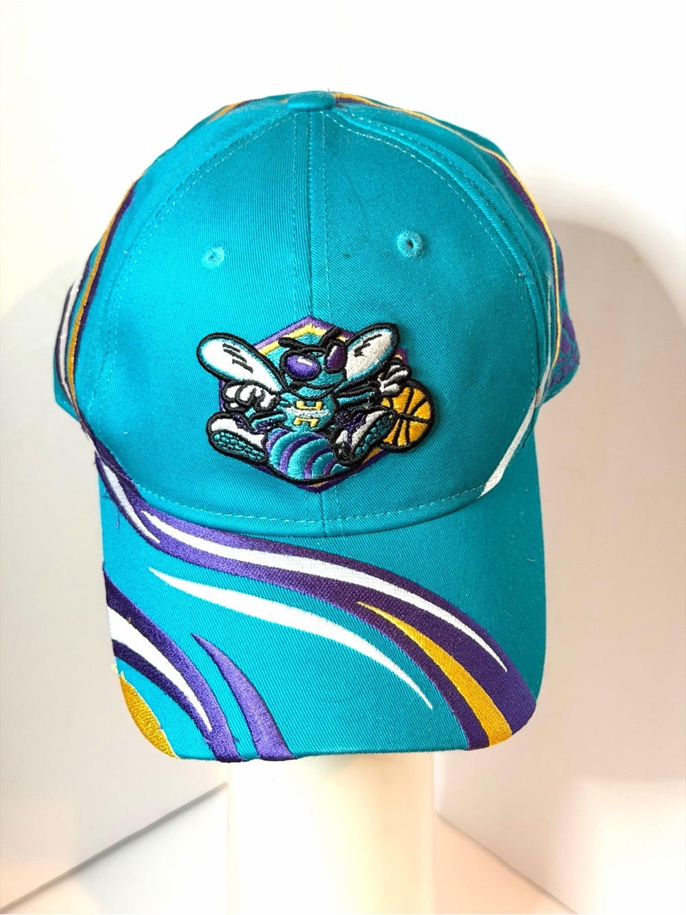 adidas that NBA Hornets Basketball Hat with Purple and Gold Accents